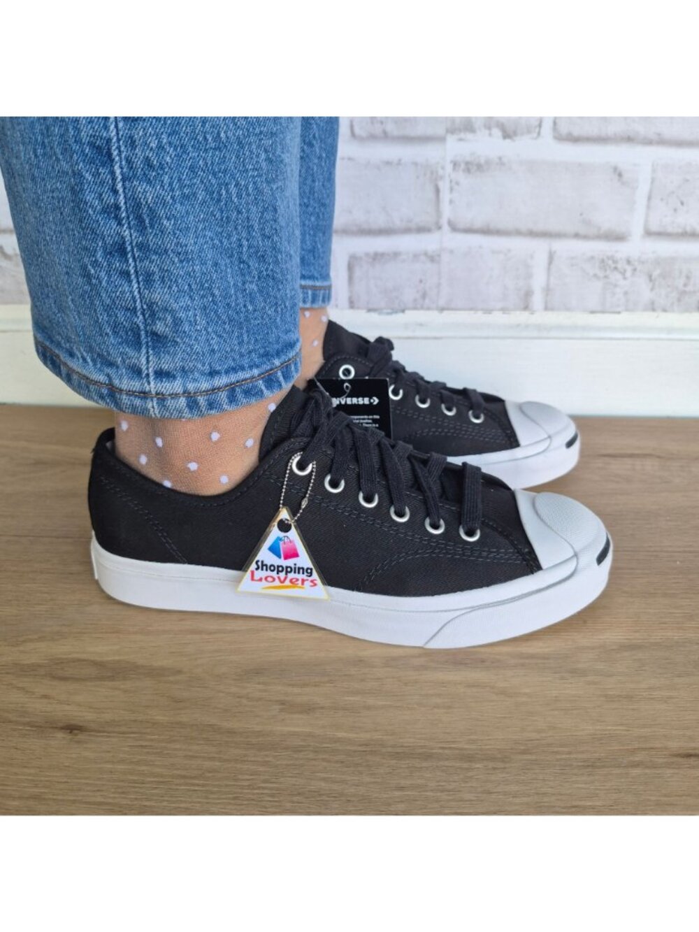 ⭐Converse Jack Purcell JP OX Canvas 7.5 Women Shoes Sneakers Black White 164056C - Picture 2 of 12